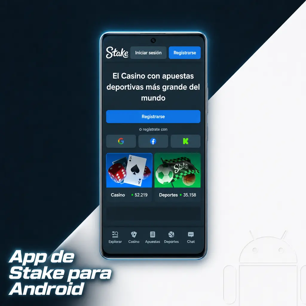 Descarga del APK oficial de Stake para Android, compatible con versión 8.0 o superior