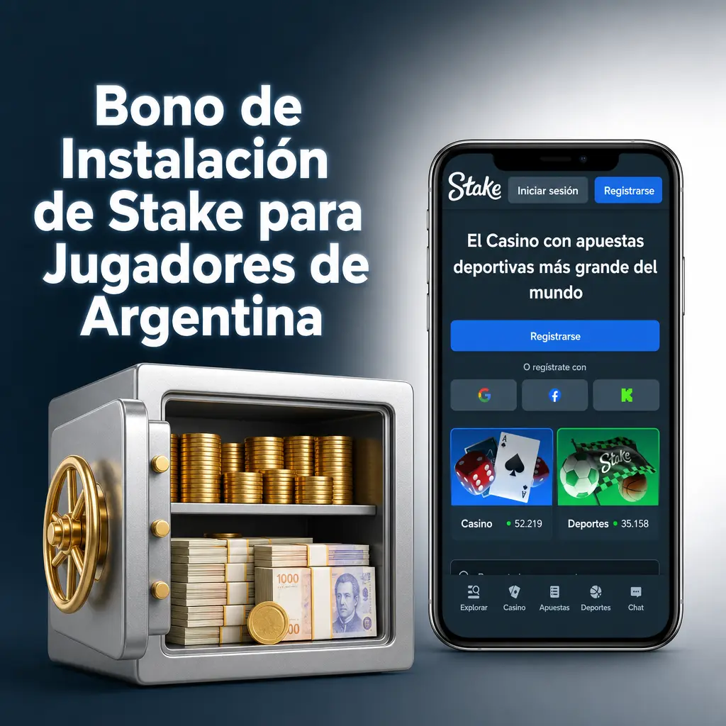 Bono de instalación de Stake para jugadores de Argentina: promociones de casino y apuestas deportivas sin código promocional.