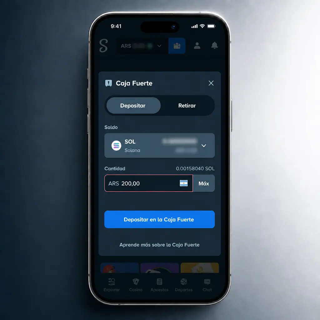 Guía paso a paso para depositar dinero en Stake: registro, verificación, método de pago y confirmación del importe.