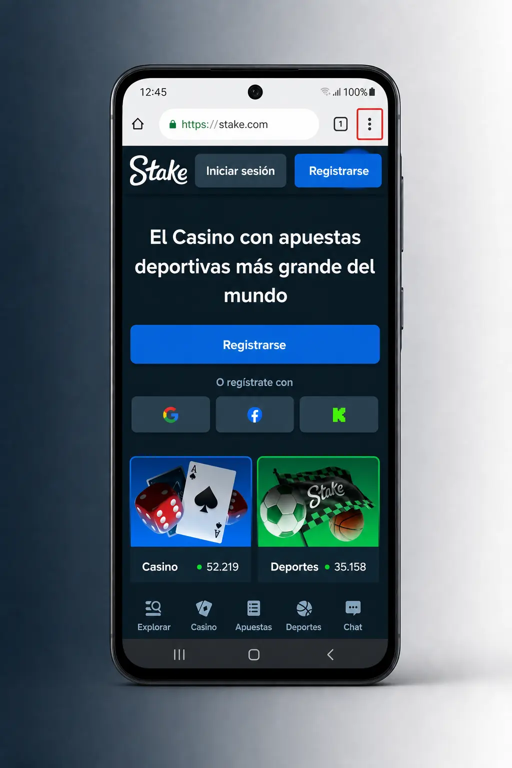 Descarga e instalación del APK de Stake para Android paso a paso desde este sitio web