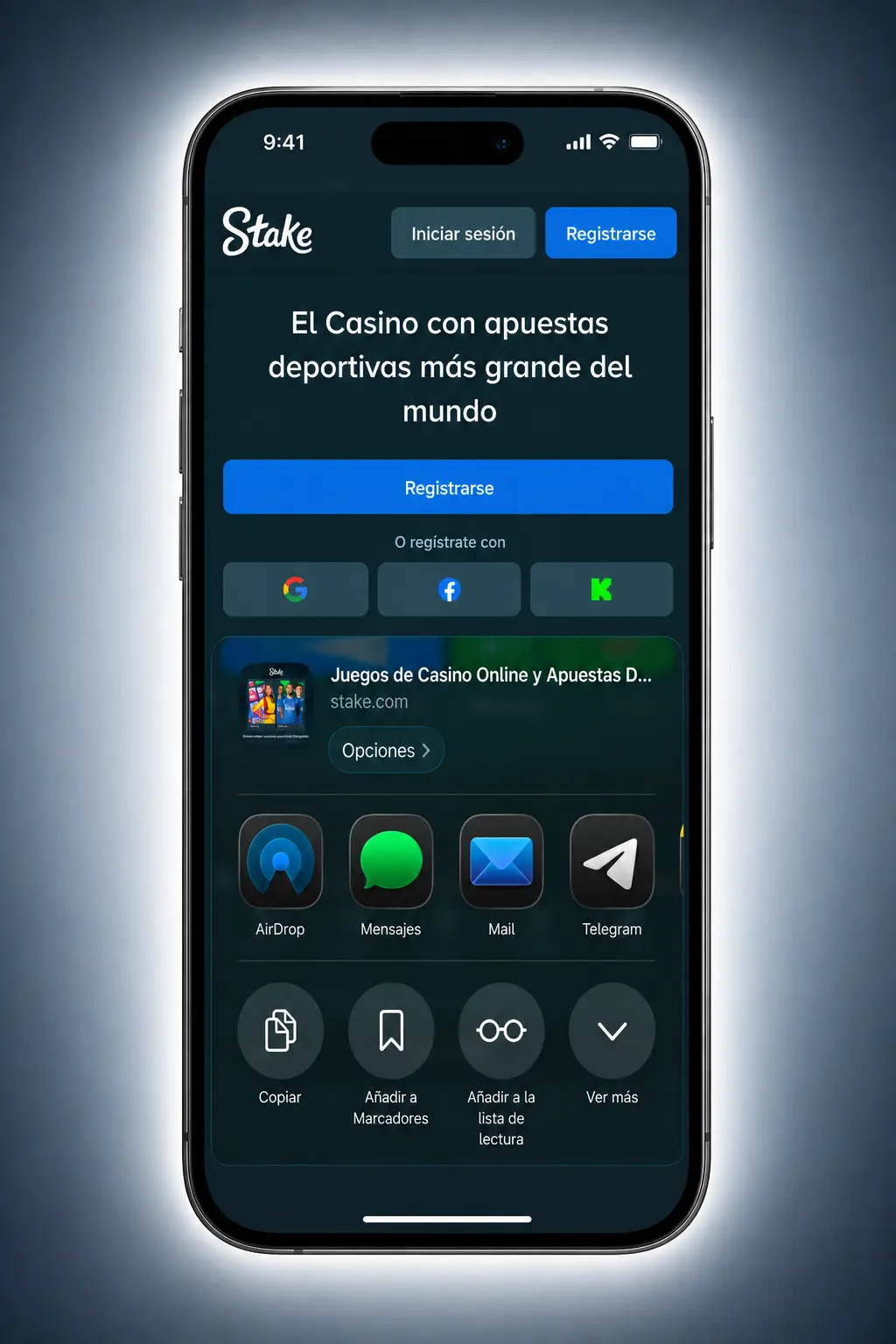 Pasos para descargar e instalar la app de Stake en iOS desde Safari hasta la pantalla de inicio del iPhone