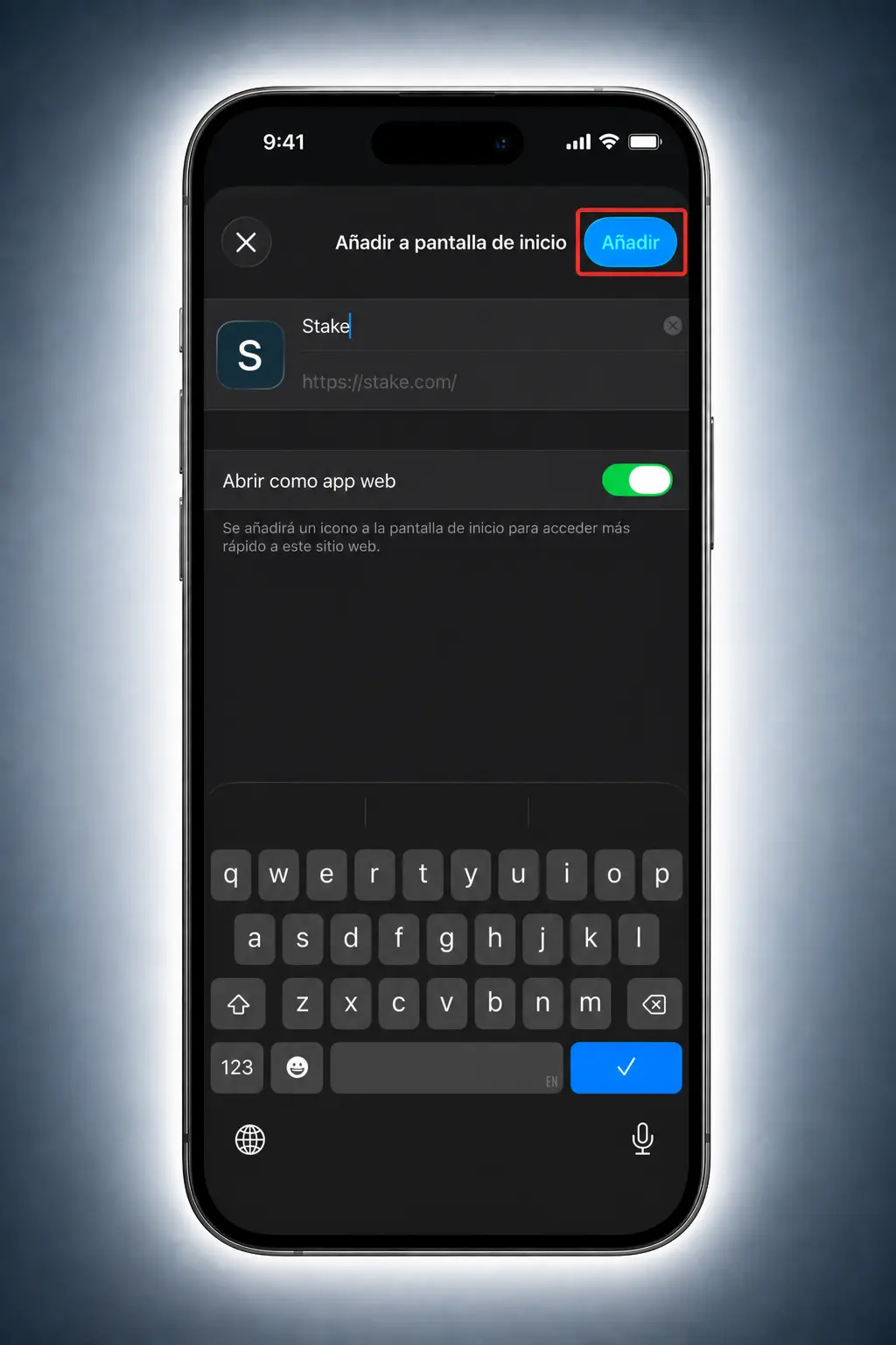 Pasos para descargar e instalar la app de Stake en iOS desde Safari hasta la pantalla de inicio del iPhone