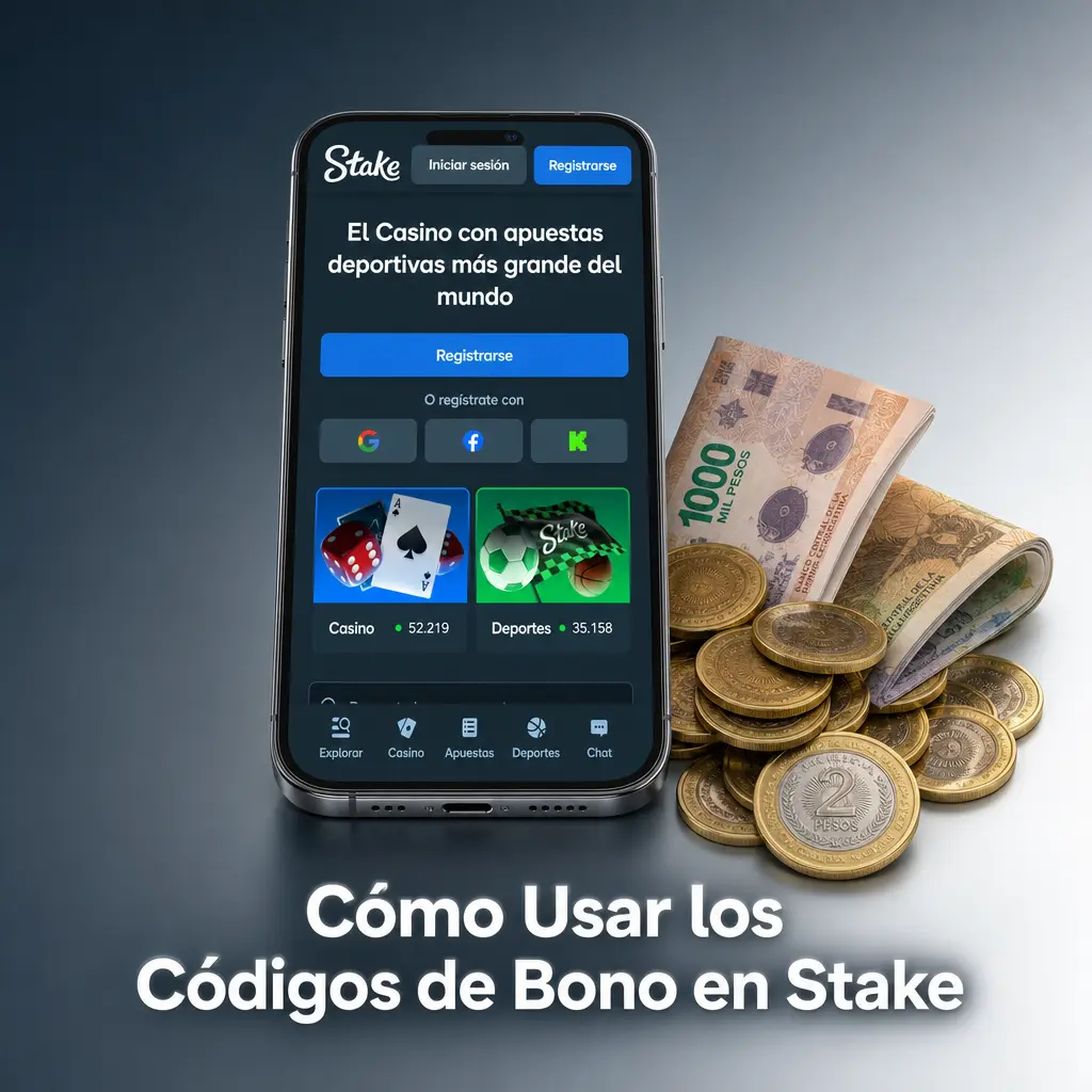 Cómo usar los códigos de bono en Stake: pasos para ingresarlo en el registro y activar tu promoción.