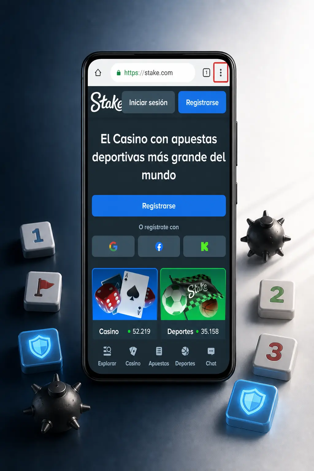 Pasos para instalar el APK de Stake y jugar a Mines en un celular Android