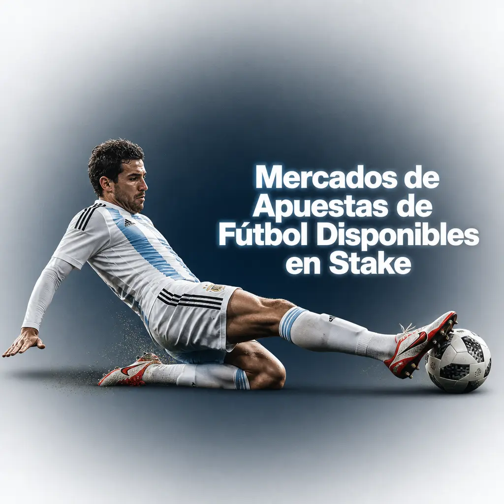 Mercados de apuestas de fútbol en Stake: 1X2, Over/Under, ambos anotan, hándicap, marcador exacto y goleador.