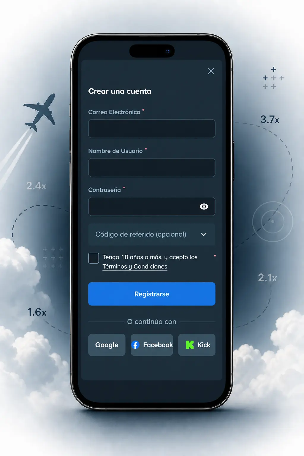 Pasos para registrarte en Stake y jugar Aviamasters con dinero real desde tu celular.