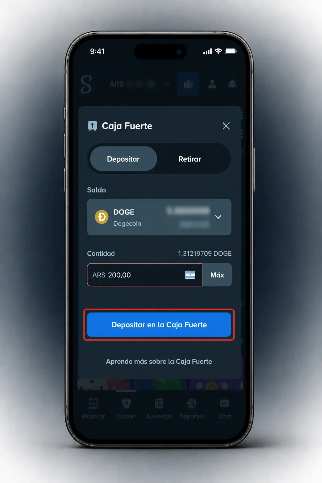 Pasos para activar el código promocional en la app móvil de Stake desde tu celular Android o iOS