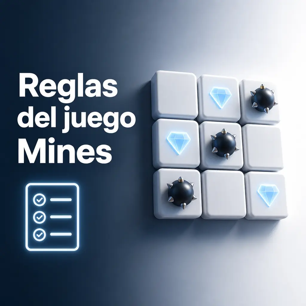 Reglas del juego Mines: revelá casillas seguras, evitá minas y aumentá tu multiplicador antes de hacer Cash Out.